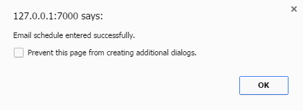 Message- Email Schedule entered successfully.